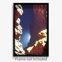 Pixel Art Poster - Cavernous Mesa (8 Bit Psychedelic Trippy Video Game Print)