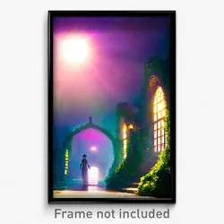 Pixel Art Poster - Enchanting Mere (8 Bit Psychedelic Trippy Video Game Print)