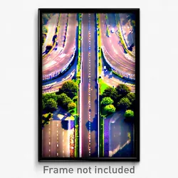 Pixel Art Poster - Circular Avenue (8 Bit Psychedelic Trippy Video Game Print)