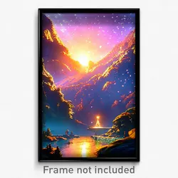 Pixel Art Poster - Sparkling Wilderness (8 Bit Psychedelic Video Game Print)