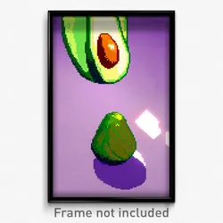 Pixel Art Poster - Modern Avocado (8 Bit Psychedelic Trippy Video Game Print)