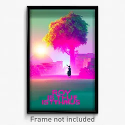 Pixel Art Poster - Rosy Isthmus (8 Bit Psychedelic Trippy Video Game Print)