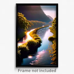 Pixel Art Poster - Elegant Creek (8 Bit Psychedelic Trippy Video Game Print)