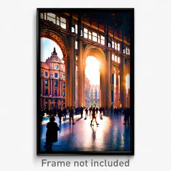 Pixel Art Poster - Grandiose Barcelona (8 Bit Psychedelic Video Game Print)