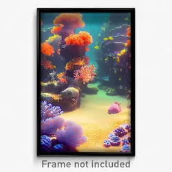 Pixel Art Poster - Extra Small Coral Reef (8 Bit Psychedelic Video Game Print)