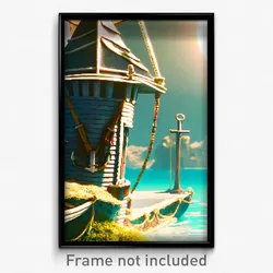 Pixel Art Poster - Nautical Maw (8 Bit Psychedelic Trippy Video Game Print)