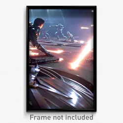 Pixel Art Poster - Metallic Battlefield (8 Bit Psychedelic Video Game Print)