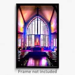 Pixel Art Poster - Far Chapel (8 Bit Psychedelic Trippy Weird Video Game Print)