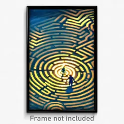 Pixel Art Poster - Nocturnal Maze (8 Bit Psychedelic Trippy Video Game Print)