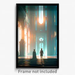 Pixel Art Poster - Unrealistic Sanctuary (8 Bit Psychedelic Video Game Print)