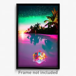 Pixel Art Poster - Slimy Cay (8 Bit Psychedelic Trippy Weird Video Game Print)