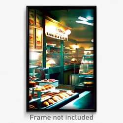 Pixel Art Poster - Dangerous Bakery (8 Bit Psychedelic Trippy Video Game Print)