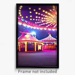 Pixel Art Poster - Stained Fairground (8 Bit Psychedelic Video Game Print)