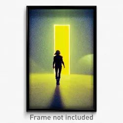 Pixel Art Poster - Yellow Void (8 Bit Psychedelic Trippy Weird Video Game Print)