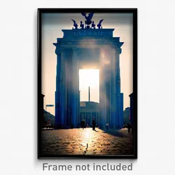 Pixel Art Poster - Blue Berlin (8 Bit Psychedelic Trippy Weird Video Game Print)