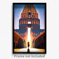 Pixel Art Poster - Triangular Rome (8 Bit Psychedelic Trippy Video Game Print)