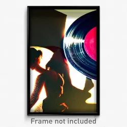Pixel Art Poster - Shadowy Vinyl Record (8 Bit Psychedelic Video Game Print)