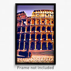 Pixel Art Poster - Bumpy Colosseum (8 Bit Psychedelic Trippy Video Game Print)