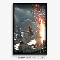 Pixel Art Poster - Metallic Battlefield (8 Bit Psychedelic Video Game Print)