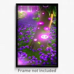 Pixel Art Poster - Violet Fairy Ring (8 Bit Psychedelic Trippy Video Game Print)