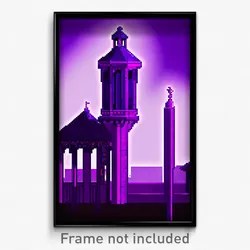 Pixel Art Poster - Purple Barony (8 Bit Psychedelic Trippy Video Game Print)