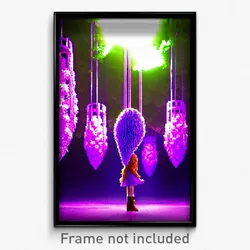 Pixel Art Poster - Purple Glade (8 Bit Psychedelic Trippy Video Game Print)