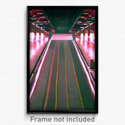 Pixel Art Poster - Metallic Lane (8 Bit Psychedelic Trippy Video Game Print)