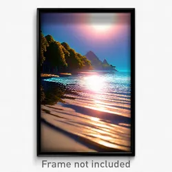 Pixel Art Poster - Amazing Shore (8 Bit Psychedelic Trippy Video Game Print)