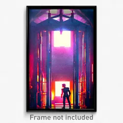 Pixel Art Poster - Terrific Lair (8 Bit Psychedelic Trippy Video Game Print)