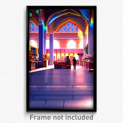 Pixel Art Poster - Beautiful Marketplace (8 Bit Psychedelic Video Game Print)