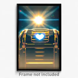 Pixel Art Poster - Virtual Chest (8 Bit Psychedelic Trippy Video Game Print)