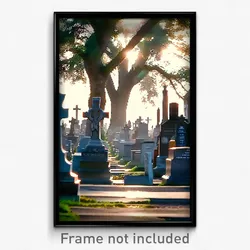 Pixel Art Poster - Wonderful Cemetery (8 Bit Psychedelic Video Game Print)