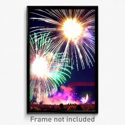 Pixel Art Poster - Novel Fireworks (8 Bit Psychedelic Trippy Video Game Print)