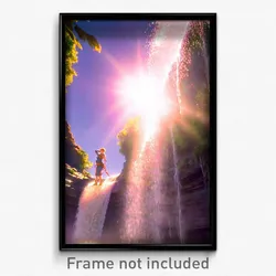 Pixel Art Poster - Sunny Falls (8 Bit Psychedelic Trippy Weird Video Game Print)
