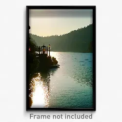Pixel Art Poster - Bustling Lake (8 Bit Psychedelic Trippy Video Game Print)