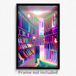 Pixel Art Poster - Distorted Haberdashery (8 Bit Psychedelic Video Game Print)