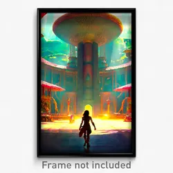 Pixel Art Poster - Giant Exotic Area (8 Bit Psychedelic Trippy Video Game Print)
