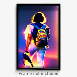 Pixel Art Poster - Pleasant Backpack (8 Bit Psychedelic Trippy Video Game Print)