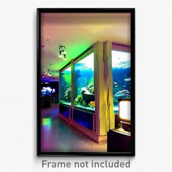 Pixel Art Poster - Attractive Aquarium (8 Bit Psychedelic Video Game Print)