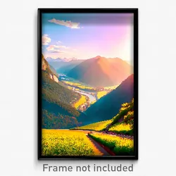 Pixel Art Poster - Majestic Valley (8 Bit Psychedelic Trippy Video Game Print)