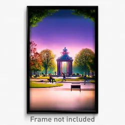 Pixel Art Poster - Gregarious Park (8 Bit Psychedelic Trippy Video Game Print)