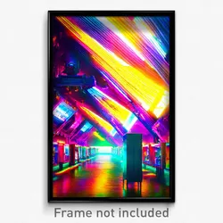 Pixel Art Poster - Vibrant Repository (8 Bit Psychedelic Video Game Print)