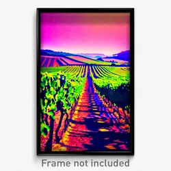 Pixel Art Poster - Dizzying Vineyard (8 Bit Psychedelic Trippy Video Game Print)