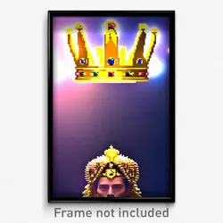 Pixel Art Poster - Cultured Crown (8 Bit Psychedelic Trippy Video Game Print)