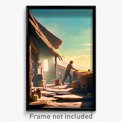 Pixel Art Poster - Puny Hovel (8 Bit Psychedelic Trippy Weird Video Game Print)