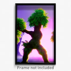 Pixel Art Poster - Agile Bush (8 Bit Psychedelic Trippy Weird Video Game Print)