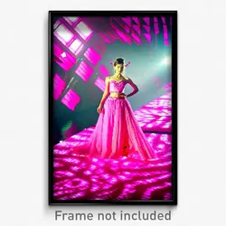Pixel Art Poster - Pink Dais (8 Bit Psychedelic Trippy Weird Video Game Print)