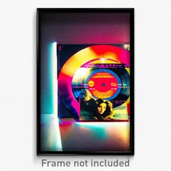 Pixel Art Poster - Striking Vinyl Record (8 Bit Psychedelic Video Game Print)