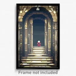 Pixel Art Poster - Thick Dungeon (8 Bit Psychedelic Trippy Video Game Print)