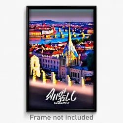 Pixel Art Poster - Angelic Budapest (8 Bit Psychedelic Trippy Video Game Print)